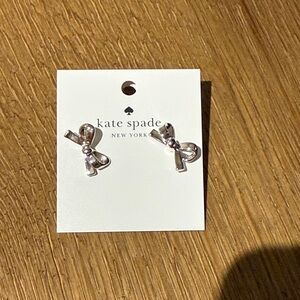 Kate Spade Shiny Silver Bow Earrings